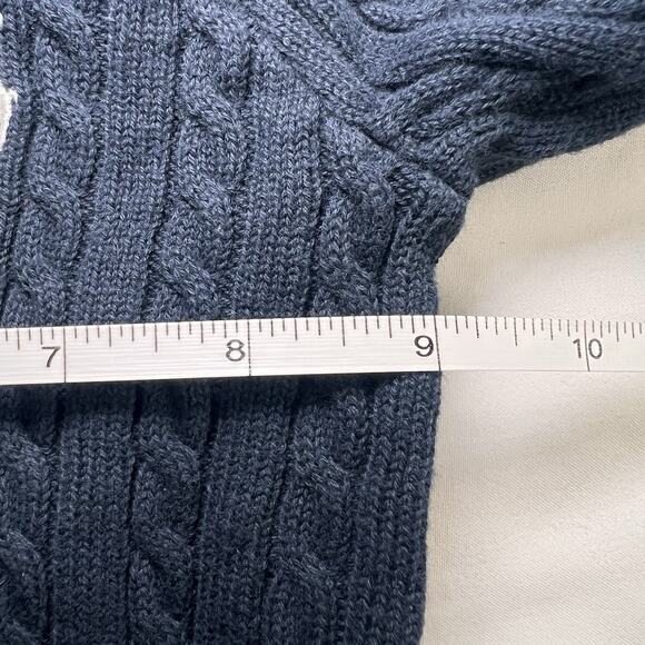 Ralph Lauren Cardigan Baby Size 6M Navy Blue Cable Knit Preppy Classic Polo Logo - Picture 7 of 12